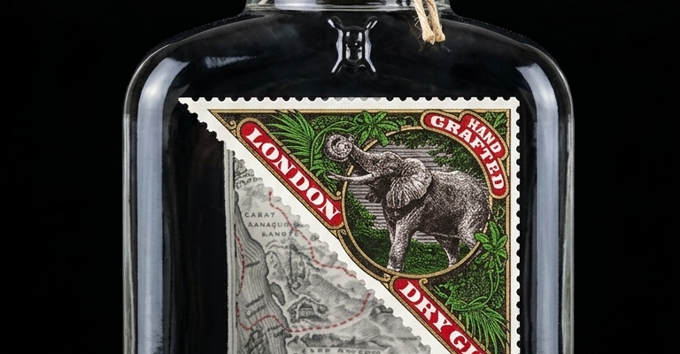 Bottiglia di Elephant Gin lotto Marelet al Bhangrabar